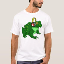 Cute Personalizado Bullfrog con audífonos