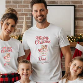 Camiseta Cute Personalized “Merry Christmas” Family T-Shirt