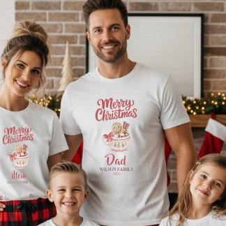 Camiseta Cute Personalized “Merry Christmas” Family T-Shirt