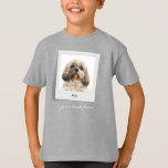 Camiseta Cute Pet Dog Birthday Photo Frame Personalized<br><div class="desc">Add your pet's photo with personalized name to make a unique one for the holidays and for the family. 
For further customization,  use the "Customize it" button nested under the "Personalize" link above and use our design tool to modify this template and adjust your photo.</div>