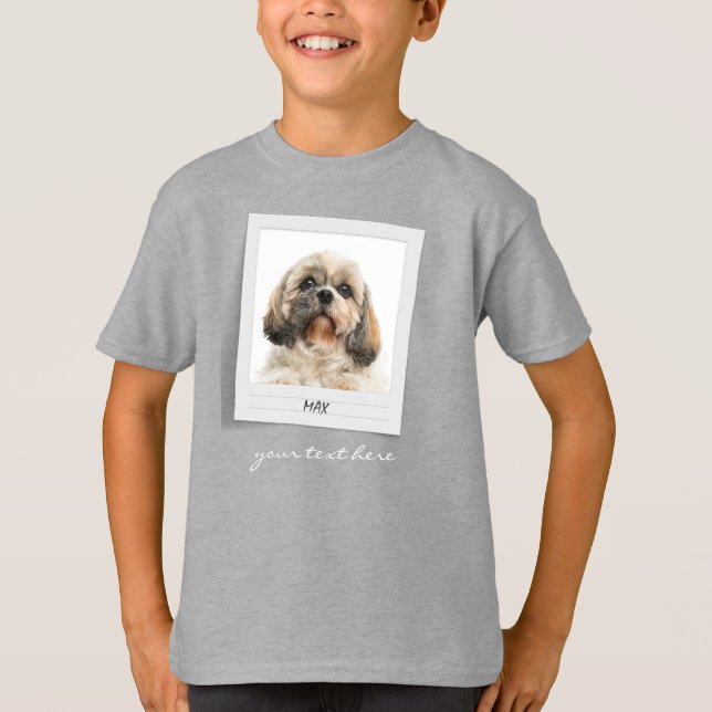 Camiseta Cute Pet Dog Birthday Photo Frame Personalized (Anverso)