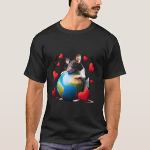 Camiseta Cute Pet Rat Día de la Tierra Abrazo Amor Dueño Ab