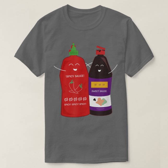 Camiseta Cute picante y salsa dulce BFF (Diseño del anverso)