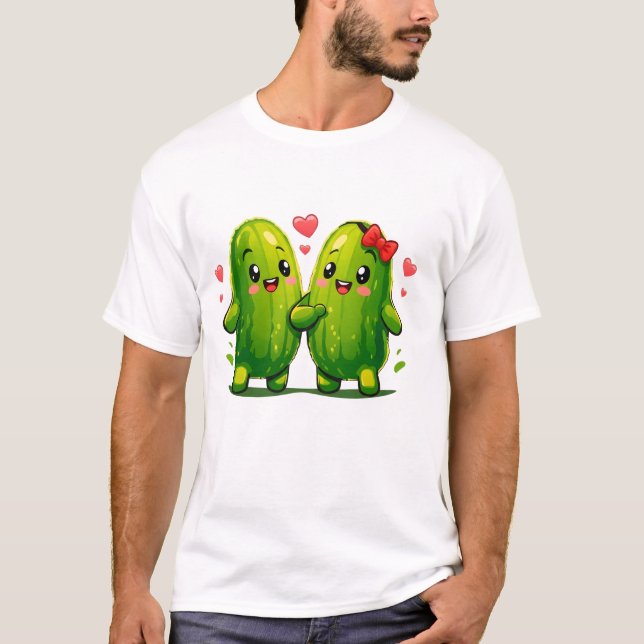 Camiseta Cute Pickle Couple Funny Kawaii Pickles T-Shirt fo (Anverso)