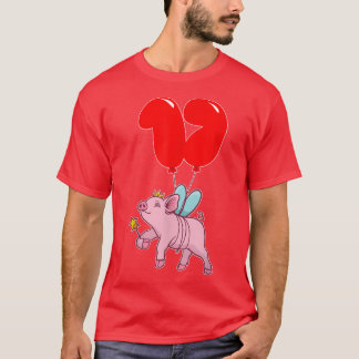 Camiseta Cute Pig Fairy17th BirthdayKids Balloon Fiesta