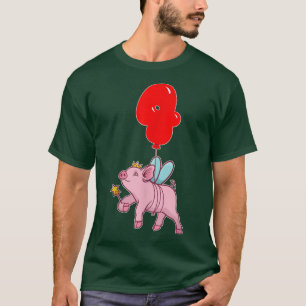 Camiseta Cute Pig Fairy 4º cumpleaños niños Fiesta de globo