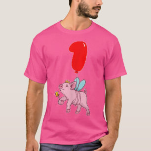 Camiseta Cute Pig Fairy Primer cumpleaños niños Fiesta de g