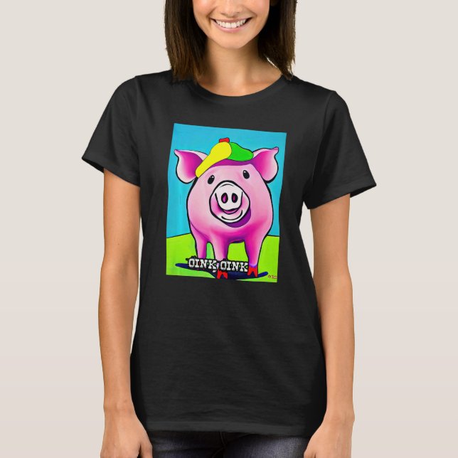 Camiseta Cute Pig Piggie Oink Oink  13 (Anverso)