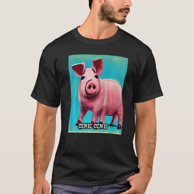 Camiseta Cute Pig Piggie Oink Oink  44 (Anverso)