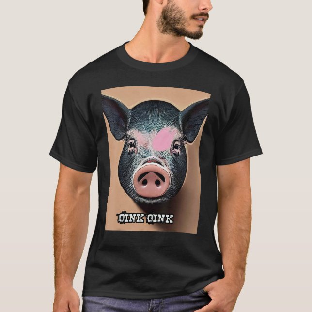 Camiseta Cute Pig Piggie Oink Oink 60 (Anverso)