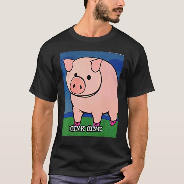 Camiseta Cute Pig Piggie Oink Oink 8 (Anverso)