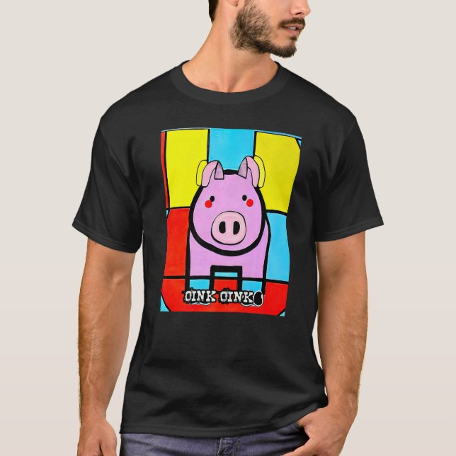 Camiseta Cute Pig Piggie Oink Oink Premium_3 (Anverso)