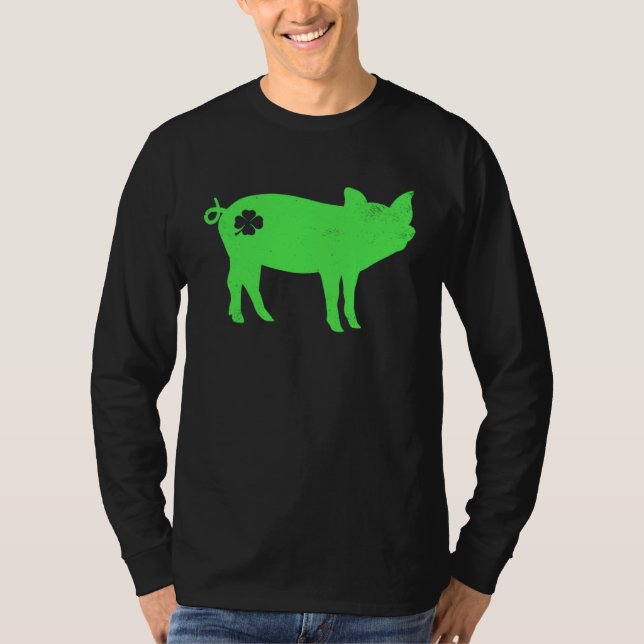 Camiseta Cute Pig Shamrock St Patrick s Day Saint Paddy s (Anverso)