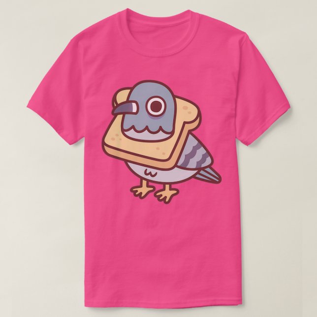 Camiseta Cute Pigeon Con Collar De Pan Fundido 1 (Diseño del anverso)