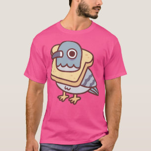 Camiseta Cute Pigeon Con Collar De Pan Fundido 1