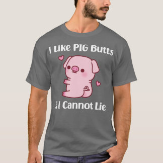 Camiseta Cute Piggy Me Gusta El Cerdo Y No Puedo Mentir Div