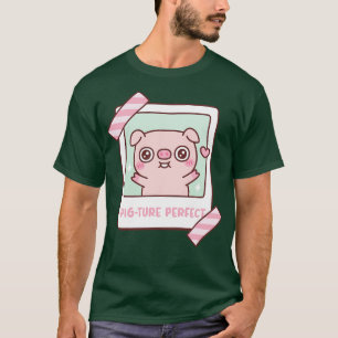 Camiseta Cute Piggy Pigture Picture Perfect Pun Photo Funny