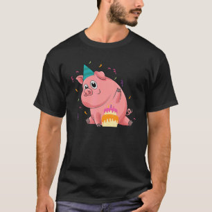Camiseta Cute Piglet Niños Fiesta de cumpleaños Cake Farm A