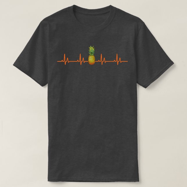 Camiseta Cute Pineapple Heartbeat Apparel Aloha Hawaii Beac (Diseño del anverso)