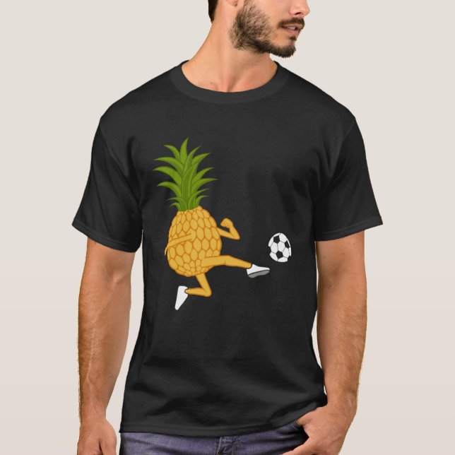 Camiseta Cute Pineapple Kicking Ironic Summer Fruits (Anverso)