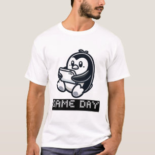 Camiseta Cute Pingüino está jugando un videojuego - Juego