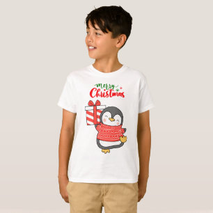 Camiseta Cute pingüino Feliz Navidad