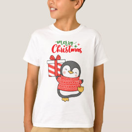 Camiseta Cute pingüino Feliz Navidad
