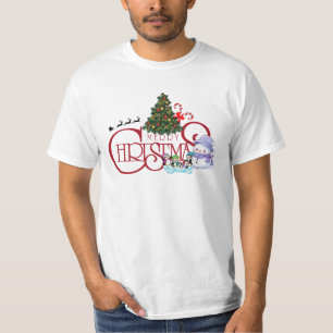 Camiseta Cute pingüinos y Kawaii Snowman Winter Wonderland
