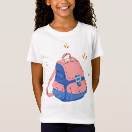 Camiseta Cute Pink and Blue School Backpack"