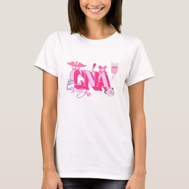 Camiseta Cute Pink CNA t-shirt perfect gift for nurses   (Anverso)
