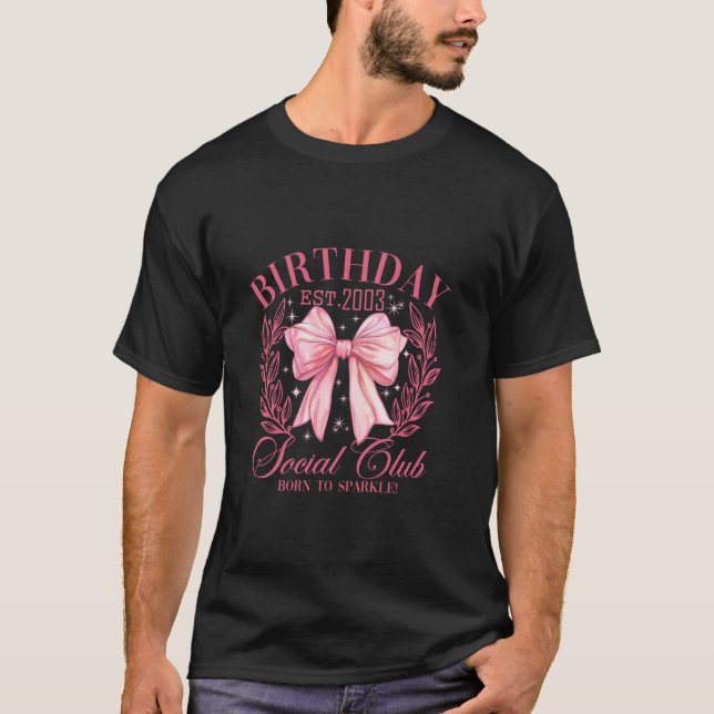 Camiseta Cute Pink Coquette Girly Bows Año 2003 Cumpleaños  (Anverso)