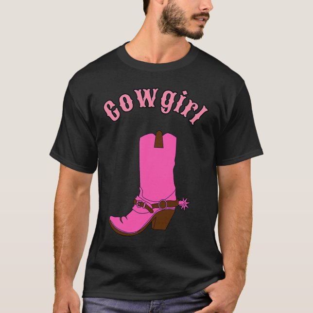 Camiseta Cute pink cowgirl boot (Anverso)