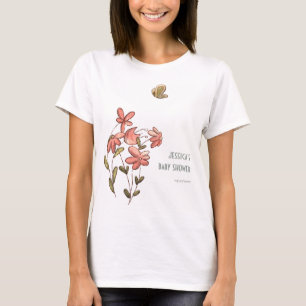Camiseta Cute Pink Floral Baby Shower
