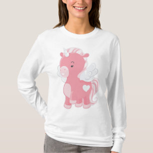 Camiseta Cute Pink Unicornio Volador Pegacorn
