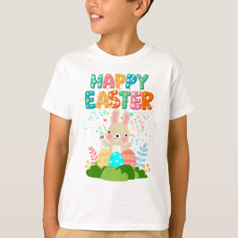 Camiseta Cute Pintar Pascua Bunny Confetti Kids Tee