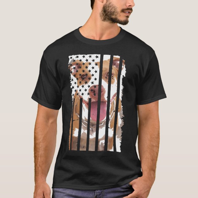 Camiseta Cute Pit, Bulldog, imagen graciosa de Estados Unid (Anverso)