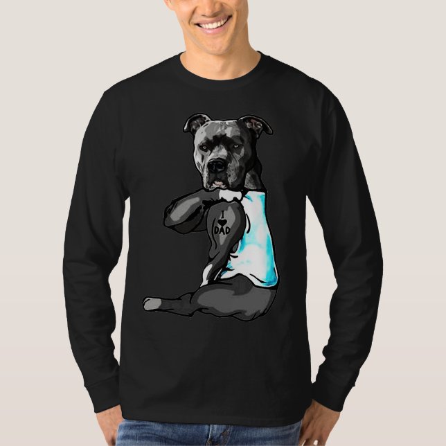 Camiseta Cute Pitbull, amo a papá (Anverso)