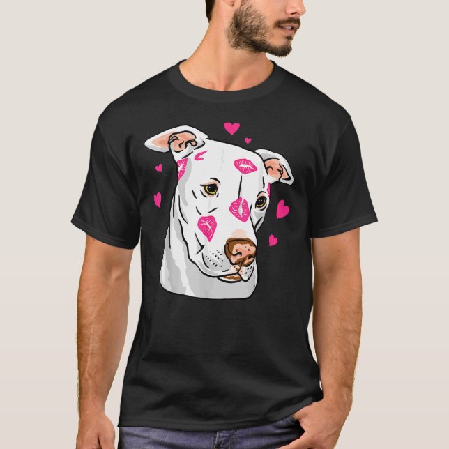 Camiseta Cute Pitbull Perro Amor Y Corazones Gracioso Toro  (Anverso)