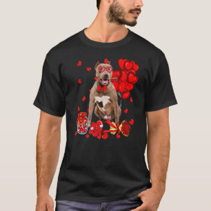Camiseta Cute Pitbull Perro El día de San Valentín Perro Ma