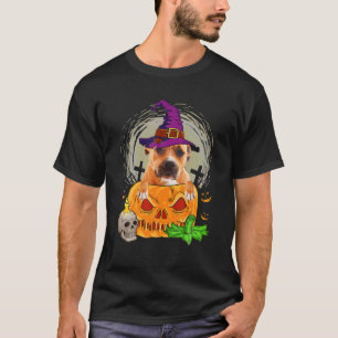 Camiseta Cute Pitbull Witch Pumpkin Halloween Perro Lover