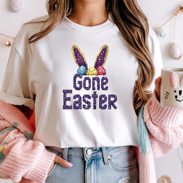 Camiseta Cute Pixel Art Bunny Gamer Tee; Gaming de Pascua (Subido por el creador)