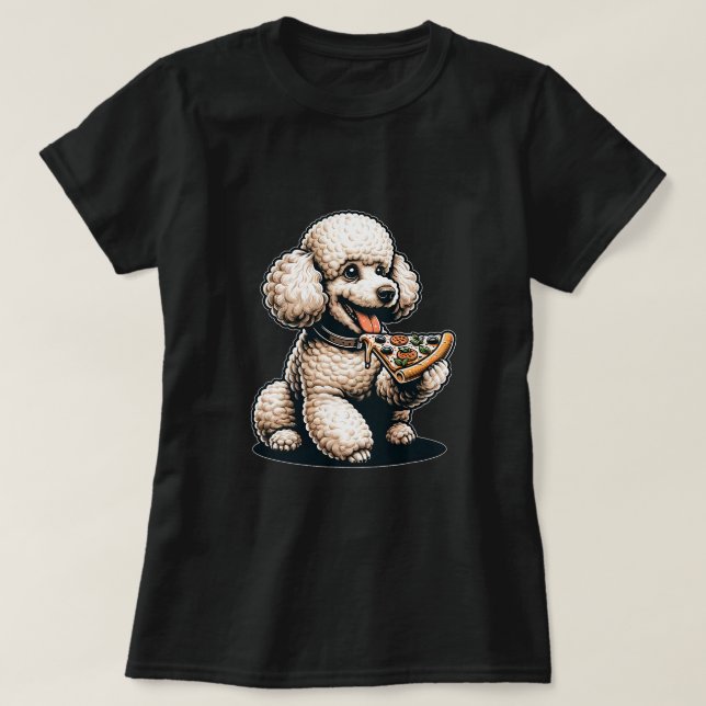 Camiseta Cute Pizza Lover Poodle Perro Puppy Lover (Diseño del anverso)