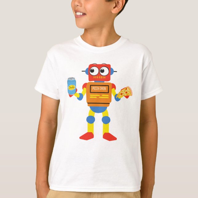 Camiseta Cute Pizza Oven Robot (Anverso)