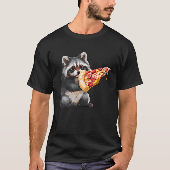 Camiseta Cute Pizza Raccoon (Anverso)