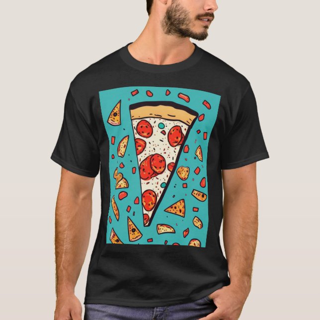 Camiseta Cute Pizza Slice - Ilustracion estilo Personalizad (Anverso)