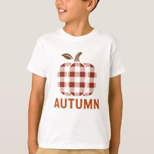 Camiseta Cute Plaid Pumpkin Tee – Outfit de Otoño para Niño