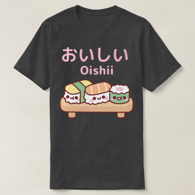 Camiseta Cute Plate Del Sushi Oishii Japonés (Diseño del anverso)