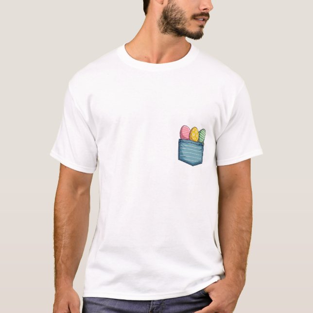 Camiseta Cute Pocket Rabbit Easter Holiday Easter Eggapp (Anverso)