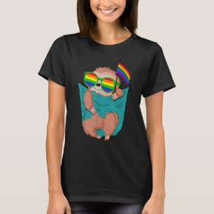 Camiseta Cute Pocket Slote Lgbt Animal Rainbow Flag Gay Pri