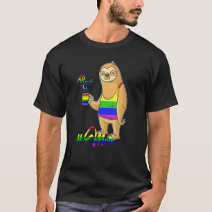 Camiseta Cute Pocket Slote Lgbt Animal Rainbow Flag Gay Pro